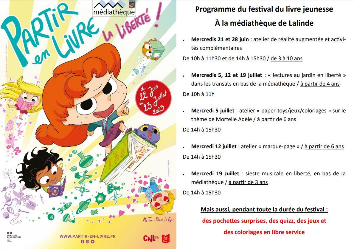 Affiche a3 programme partir en livre 2023