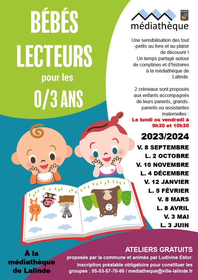 Affiche bebes lecteurs mediatheque annee 2023 2026