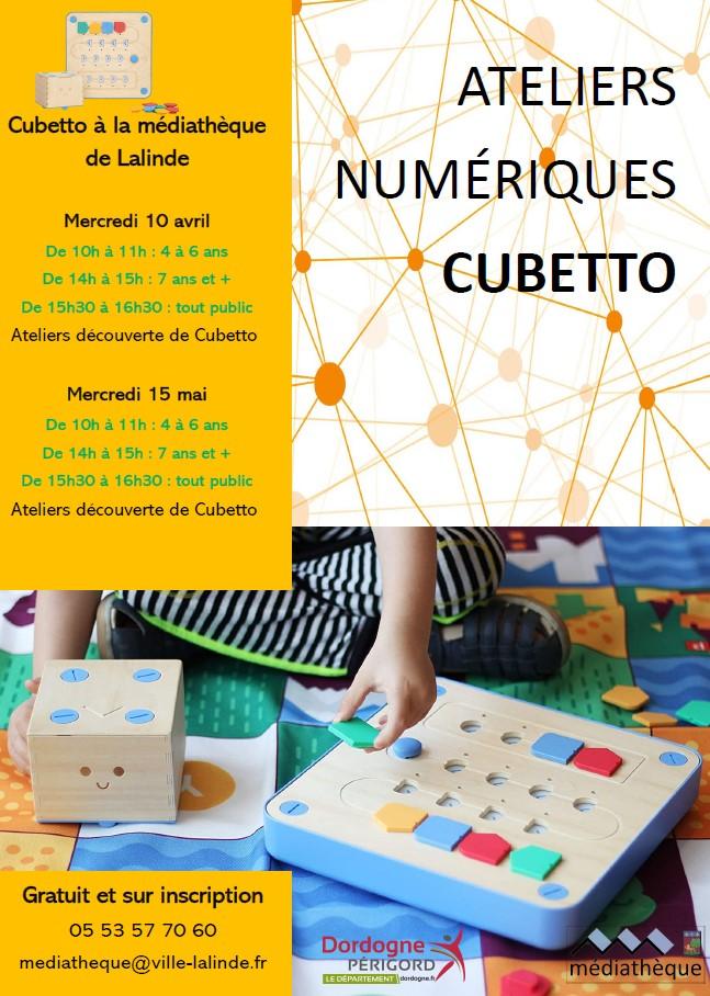 Affiche cubetto a la mediatheque de lalinde