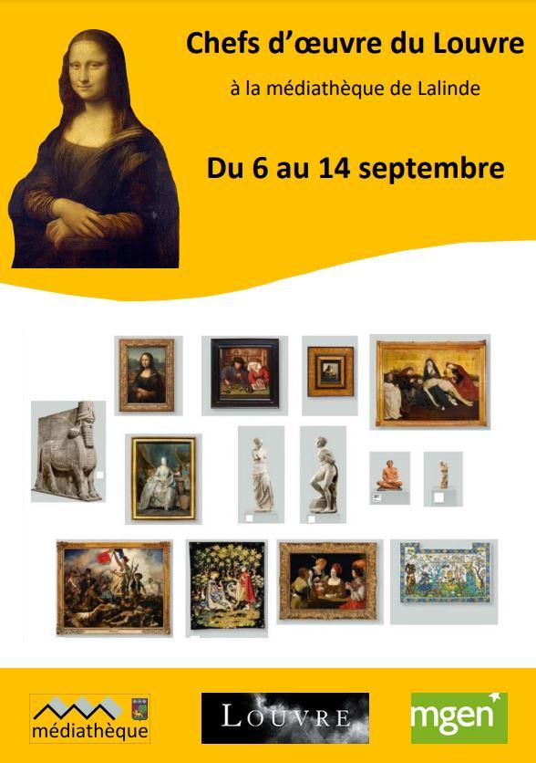 Affiche expo chefs d oeuvre du louvre a la mediatheque