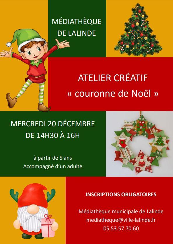 Atelier creatif couronne de noel