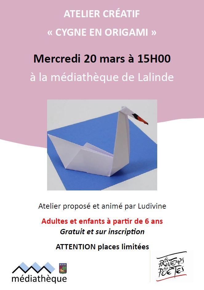 Atelier cygne en origami