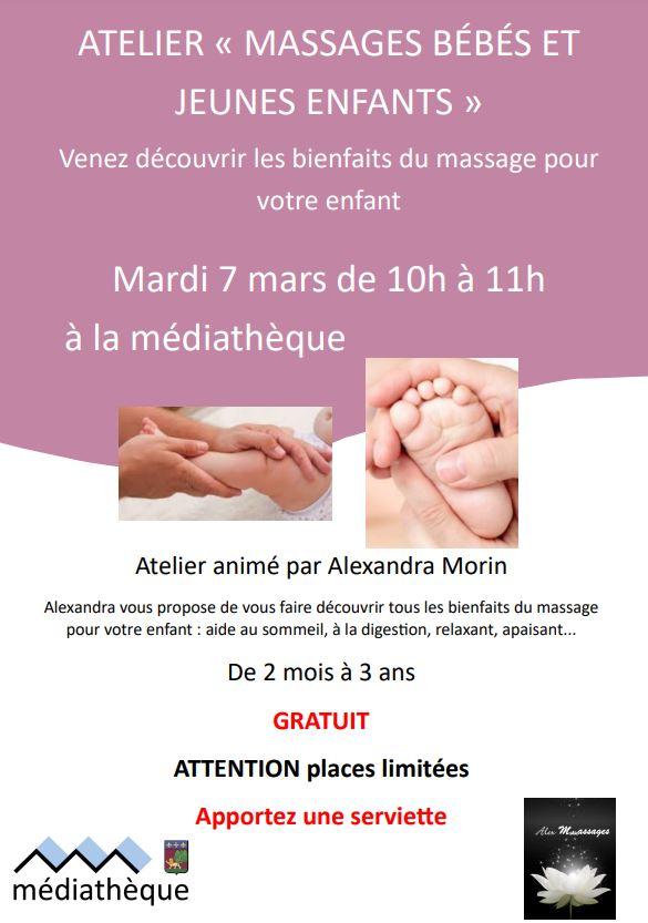 Atelier massages bebes affiche 1