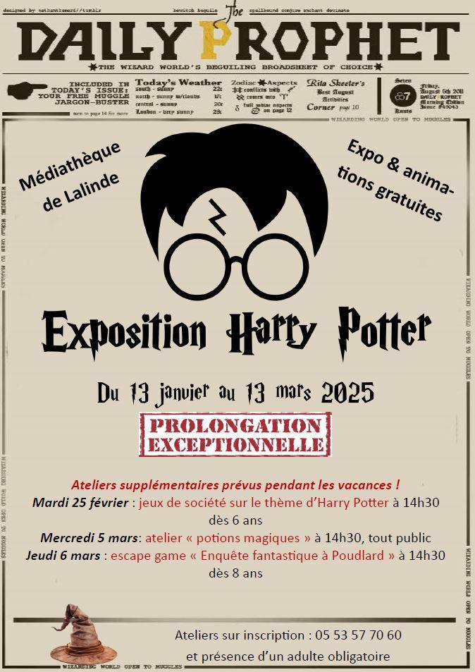 Expo harry potter prolongation exceptionnelle erratum