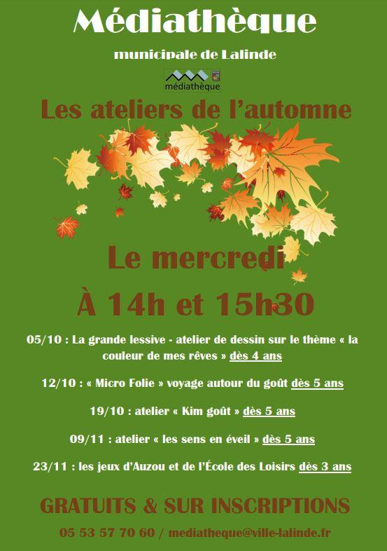 Les ateliers de l automne affiche a3