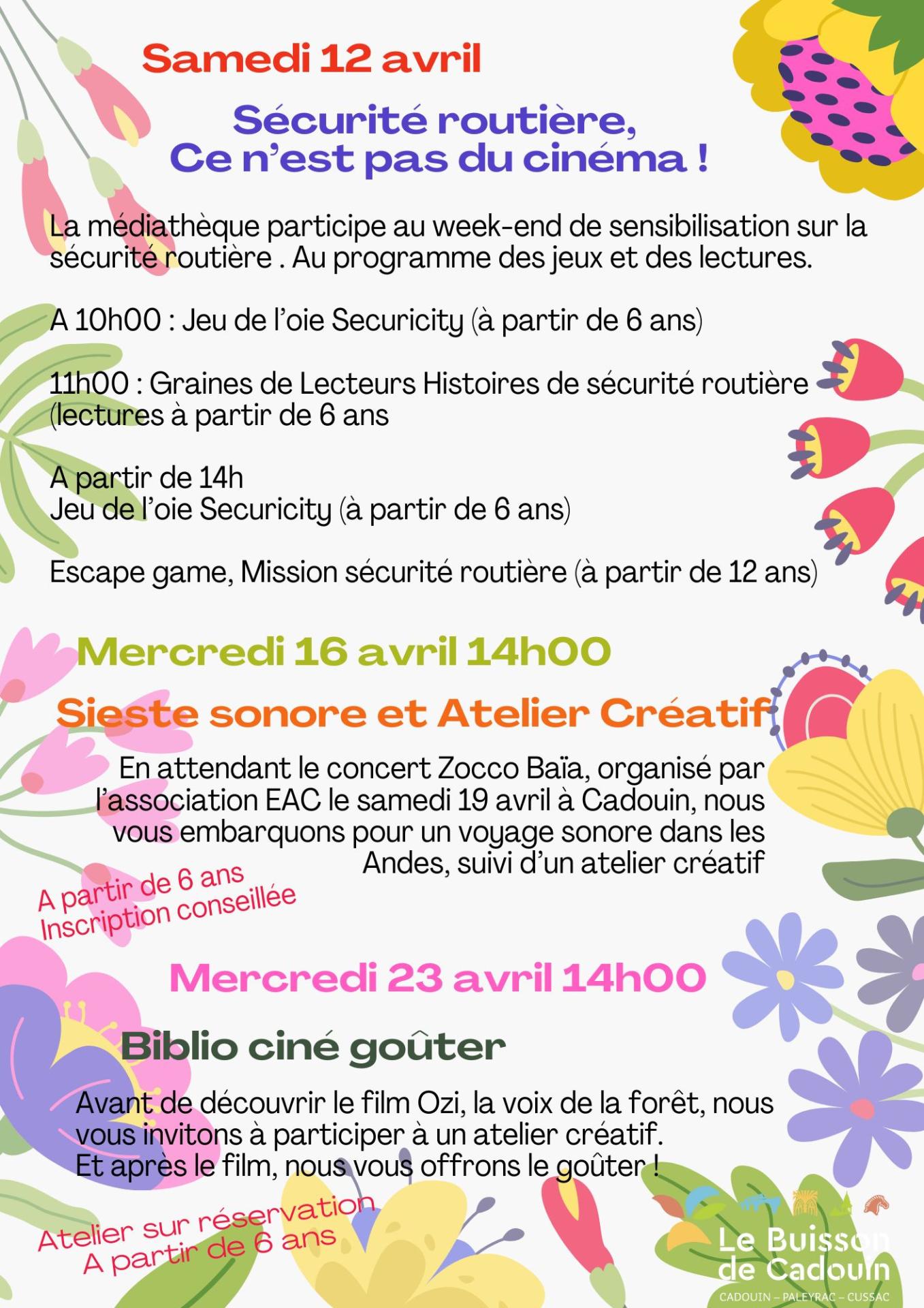 Programme avril le buisson 2